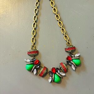 Elegant   Green Red Statement Necklace Anthropologie stuuning adjustable